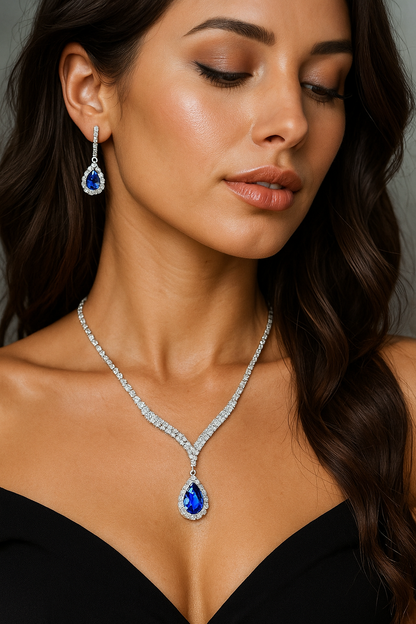 Encanto Azul – Collar y Aretes para un Look de Impacto