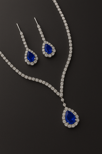 Encanto Azul – Collar y Aretes para un Look de Impacto