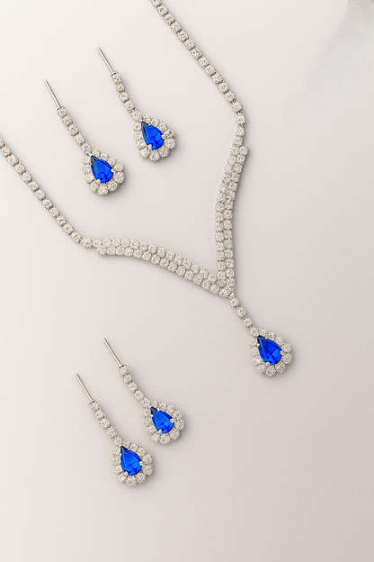 Encanto Azul – Collar y Aretes para un Look de Impacto