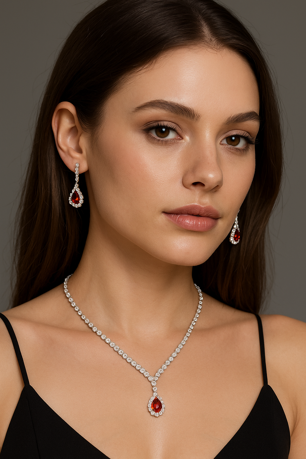 Corazón Ardiente – Collar y Aretes con Toque de Pasión