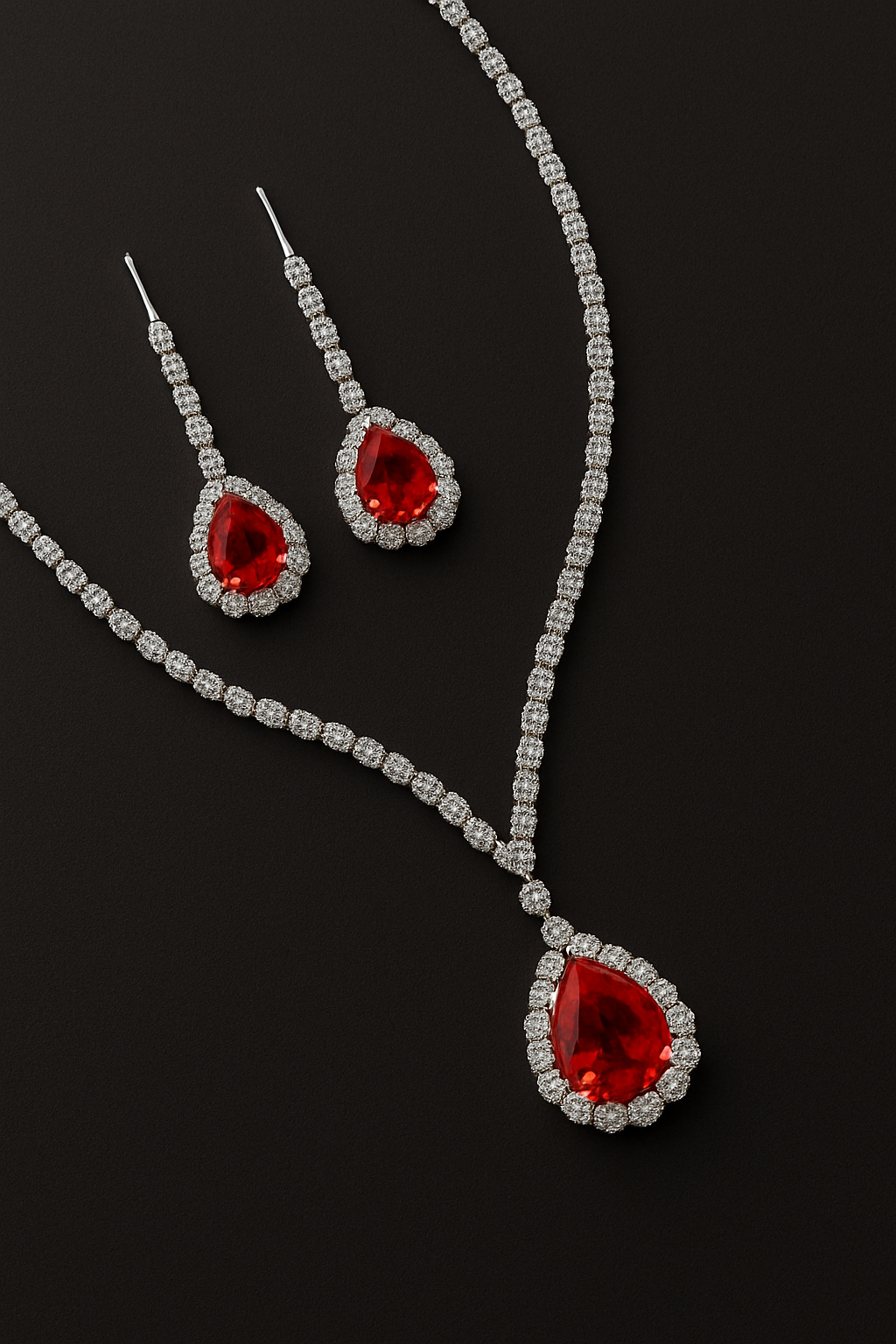 Corazón Ardiente – Collar y Aretes con Toque de Pasión
